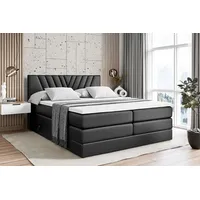 Altdecor Boxspringbett Schwarz Hochglanz, Höhe ca. 20 cm, 140x200
