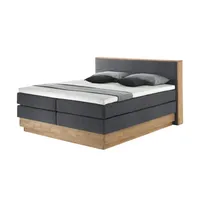 Uno Massivholz-Boxspringbett mit Bettkasten Morgan ¦ grau ¦ Maße