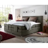 Lomadox Boxspringbett Hotelbett Doppelbett MANAUS-09 in Stone, Komfort Topper,