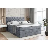Altdecor Boxspringbett Grau, Höhe ca. 20 cm, 180x200 cm,