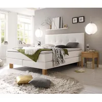 Hasena Boxspringbett 140-180 cm braun Weiß, Liegefläche:180 x 200