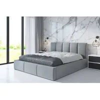 A&j möbelland Polsterbett Hellgrau Textil, H2, 120x200 cm, Schlafzimmer,