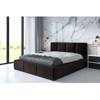 Mebloland Polsterbett ORINO mit Bettkasten - 90x200 - Espresso