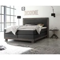 Hasena Boxspringbett 140-180 cm grau), / Anthrazit, Liegefläche:160 x