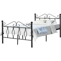 [en.casa] Metallbett Apolda 120x200 cm Schwarz