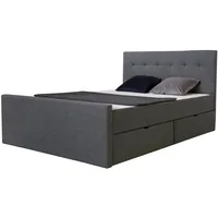 Homestyle4u Polsterbett Grau Doppelbett Bettgestell Mit Lattenrost 2 Schubladen