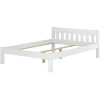 Erst-Holz Massivholzbett Kiefer weiß Einzelbett 120x200 Bettgestell ohne Rollrost