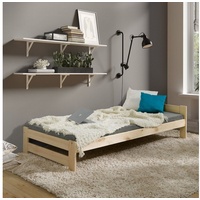 Coemo Bett Classico Holzbett Bettgestell mit Lattenrost Massivholz Kiefer