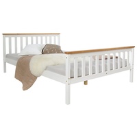 Homestyle4u Holzbett 140 x 200 cm Weiß 1843