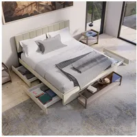 Juskys Samt Polsterbett Soria 180x200 cm mit Matratze, Lattenrost