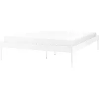 Beliani Bett, Weiß Metall 160x200 cm