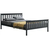 [en.casa] Holzbett Hellnar 180x200 cm Dunkelgrau