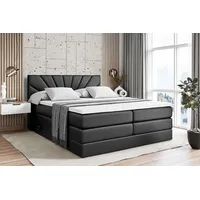 Altdecor Boxspringbett Schwarz Hochglanz, Höhe ca. 20 cm, 140x200
