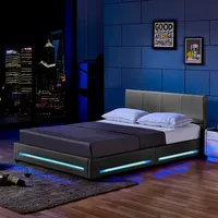 Home Deluxe - LED Bett Asteroid Dunkelgrau, 140 x