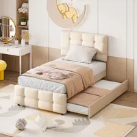 Flieks Polsterbett 90x200cm mit Ausziehbarem Bett, Jugendbett Kinderbett mit
