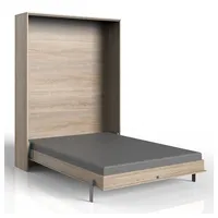 Lomadox Schrankbett 140x200 cm Jugendbett Gästebett Klappbett Eiche sägerau