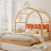 Flieks Kinderbett 140x100cm/140x200cm, Kinderbett mit Lattenrost und Ausziehbarem Bett,