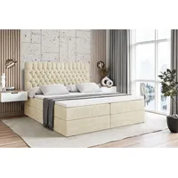 Altdecor Boxbett, Beige, Höhe ca. 19 cm, 200x200 cm,
