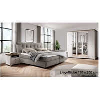 Lomadox Schlafzimmer komplett inkl. Boxspringbett Liegefläche 180x200 cm EPSOM-83