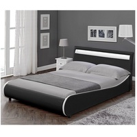 Corium Valencia 140x200cm Schwarz mit weißer Kante