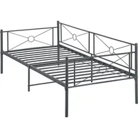 [en.casa] Bett, Alvesta 90x200 cm Dunkelgrau