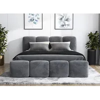 A&j möbelland Polsterbett DONA- OM mit Bettkasten und Lattenrost