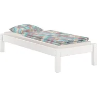 Erst-Holz Weißes Futonbett ohne Kopfteil Kiefer massiv 90x200 Bettgestell