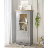 Lomadox Vitrine CHATHAM-61 Wohn-/Esszimmer Vitrine in grau mit Artisan