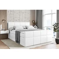 Altdecor Boxspringbett Weiß Hochglanz, Höhe ca. 20 cm, 160x200