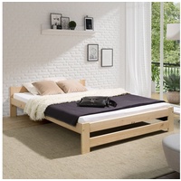 Coemo Bett Classico Holzbett Bettgestell mit Lattenrost Massivholz Kiefer