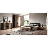 Lomadox Schlafzimmer komplett Set inkl. Bett und Lattenrost Eiche
