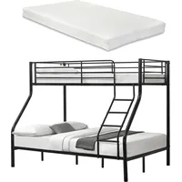 Neu.haus [neu.haus] Kinderbett, Sortland 200x140/90 cm, mit Matratzen Schwarz