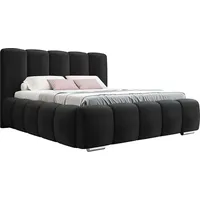Mirjan24 Polsterbett Schwarz, Textil, Kiefer, Rechteckig, 160x200 cm, Schlafzimmer,