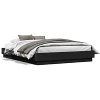 VidaXL Bettgestell Schwarz 120x190 cm Holzwerkstoff