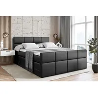 Altdecor Boxspringbett Schwarz Hochglanz, Höhe ca. 20 cm, 120x200