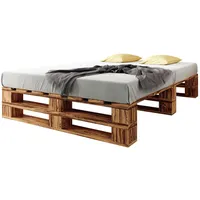 Sunnypillow Palettenbett M2 aus Holz 200 x 200 cm