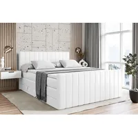 Altdecor Boxspringbett Weiß Hochglanz, Höhe ca. 20 cm, 160x200