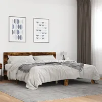 VidaXL Bettgestell Räuchereiche 180x200 cm Holzwerkstoff und Metall