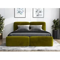 Mebloland Polsterbett OLKE- OM mit Bettkasten und Lattenrost -