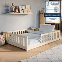 Kids Collective Kinderbett Bodenbett 140x200 cm mit Rausfallschutz &