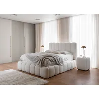 Yourhouse24 Polsterbett Cande mit Bettkasten und Lattenrost - Weiß