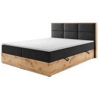 M-punkt GmbH Boxspringbett STOCKHOLM Eiche Holz mit Bettkasten 180