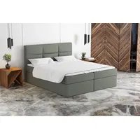 Mebloland Boxspringbett GRIM mit 2 Bettkästen, Bonell-Matratze und Topper.