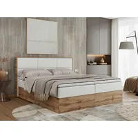 MKS Meble Boxspringbett, Doppelbett mit bettkasten und Multipocket-Matratze, Polsterbett