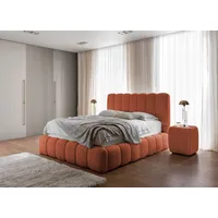 Yourhouse24 Polsterbett Cande mit Bettkasten und Lattenrost - Kupfer