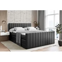Altdecor Boxspringbett Schwarz Hochglanz, Höhe ca. 20 cm, 120x200