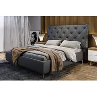 KAWOLA Bett ANNY Polsterbett Leder schwarz 180x200cm - Schwarz