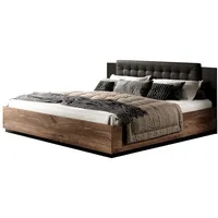 Lomadox Bettgestell SOLMS-83, Eiche dunkel Nb. und kupferrot kombiniert