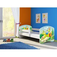 Clamaro Kinderbett, Babybett 70x140, 80x160, 80x180cm Juniorbett, Kind, Motiv,