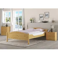 Erst-Holz Doppelbett 140x200 Kieferbett Massivholz Ehebett Französisches Bett V-60.30-14Rollrost